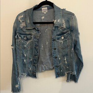 Cello Light Blue Distressed Denim Jacket